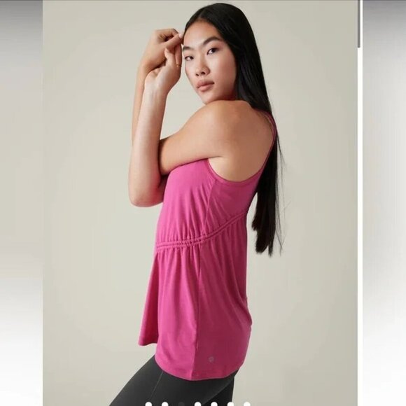 Women's Plus 2X NWT Athleta Air Out Cinch Pink Tank Lightweight Soft - Picture 2 of 12